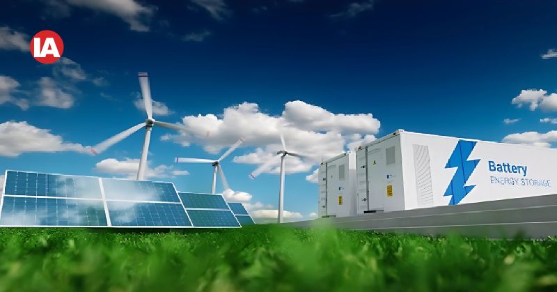 Battery storage with solar and wind power