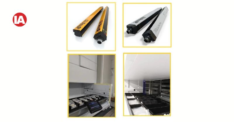 EOS2 safety light curtain and MICRON measurement light curtain