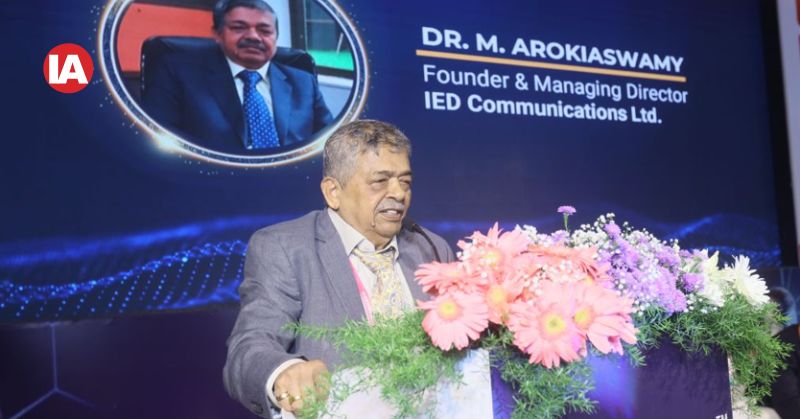 Dr M Arokiaswamy, Founder, IED Communications, addressing the august gathering.