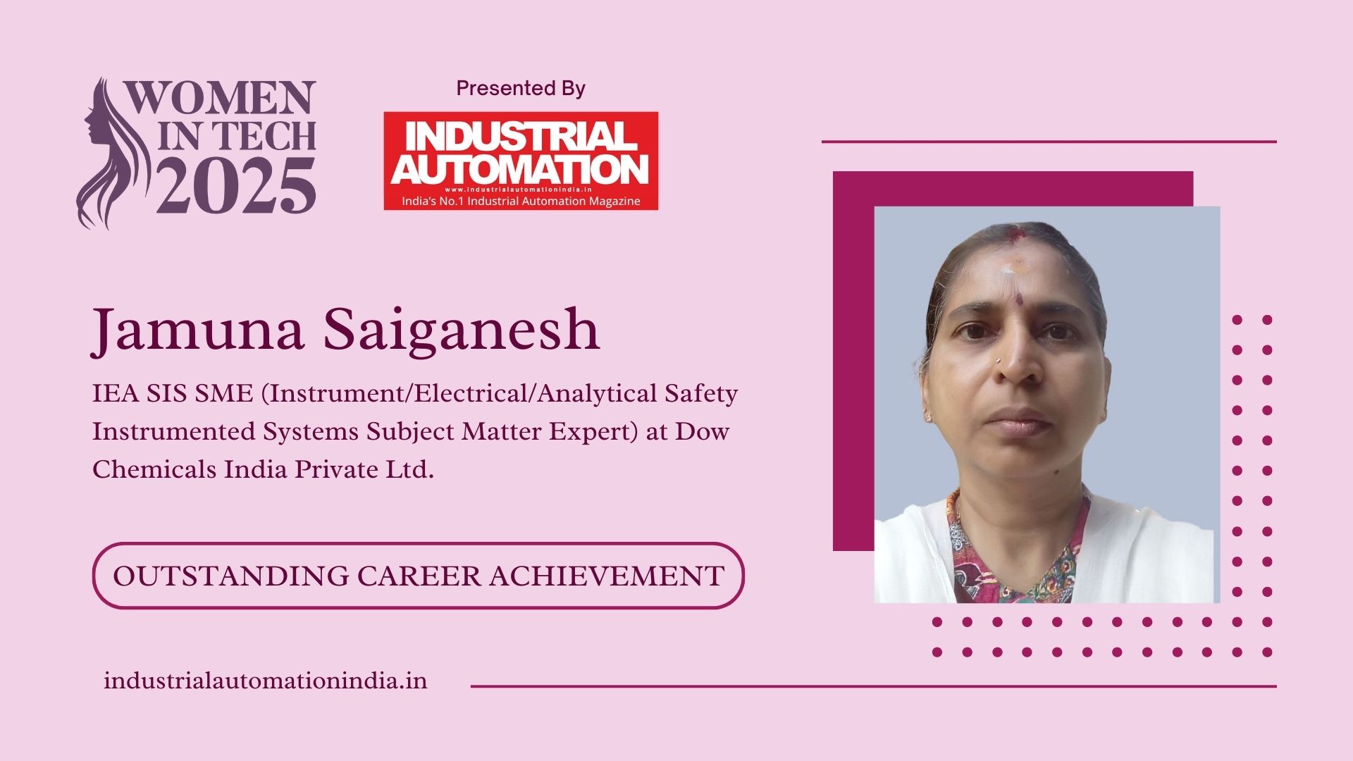 ‘Every industry has unique specifics, which makes engineering exciting’ – Jamuna Saiganesh.